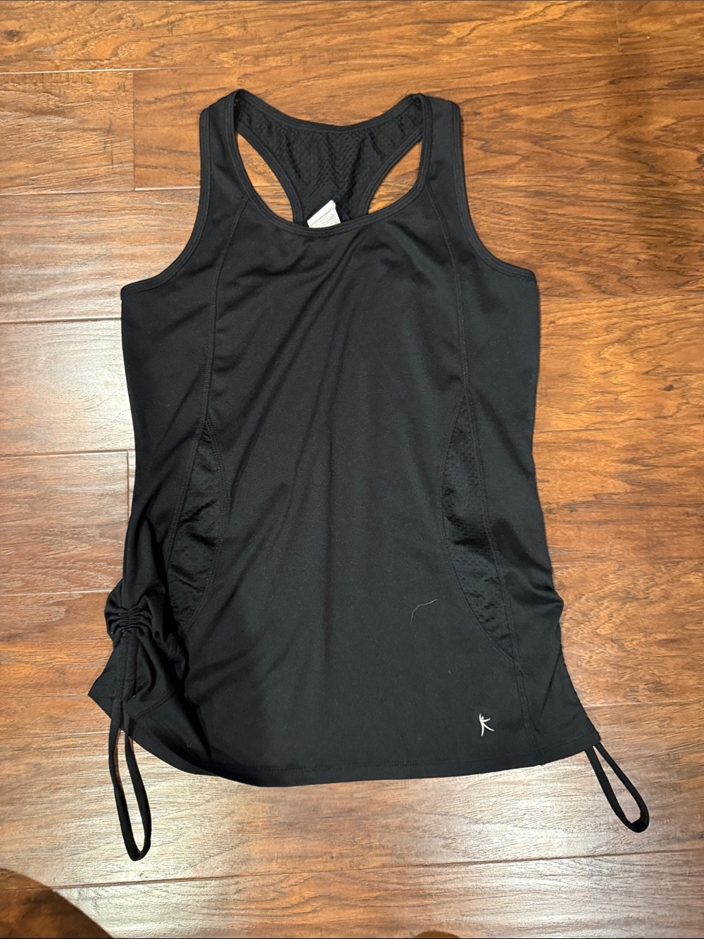 Danskin Black Racerback Athletic Tank with Side Ruching